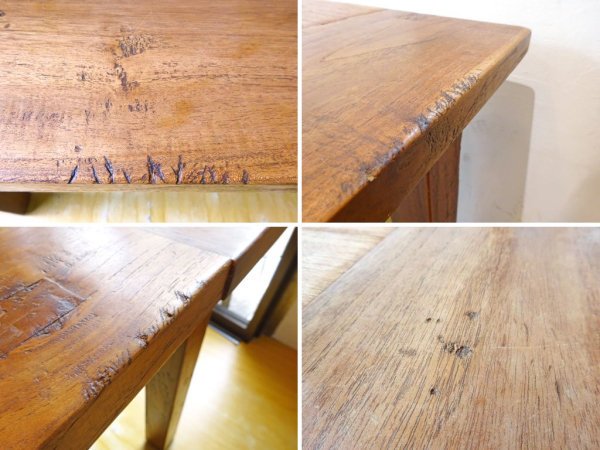 クレイト＆バレル Crate＆Barrel 古材無垢 ダイニングテーブル Dining table 幅160ｃｍ US家具 ★