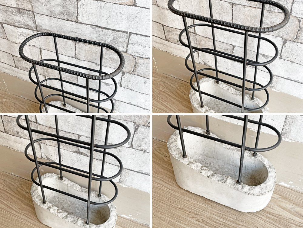 インダストリアルデザイン Industrial Design 傘立て アンブレラスタンド 鉄筋×コンクリートベース 工業系 ブルックリンスタイル 参考定価：約2.4万円 ●