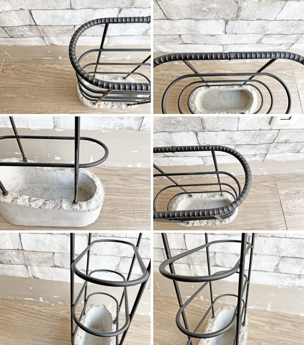 インダストリアルデザイン Industrial Design 傘立て アンブレラスタンド 鉄筋×コンクリートベース 工業系 ブルックリンスタイル 参考定価：約2.4万円 ●