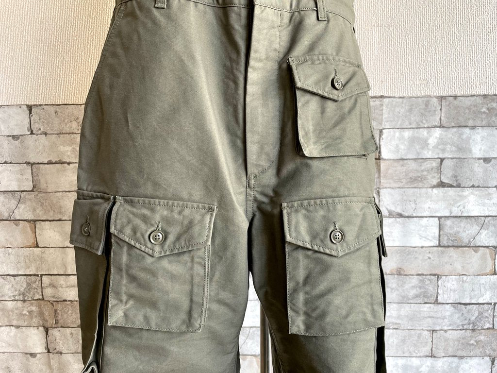 エンジニアドガーメンツ Engineered Garments カーゴパンツ FA Pant コットンリップストップ Cotton Ripstop オリーブ メンズ Sサイズ ミリタリー USA製 ●