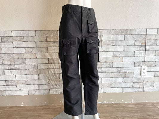 エンジニアドガーメンツ Engineered Garments カーゴパンツ FA Pant コットンリップストップ Cotton Ripstop ブラック メンズ Sサイズ ミリタリー USA製 ●