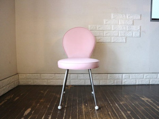 イデー IDEE ノートチェア NOTE CHAIR ダイニングチェア PVCレザー スチール 入手困難 レアアイテム 希少廃番 定価￥50,000- ピンク ◎