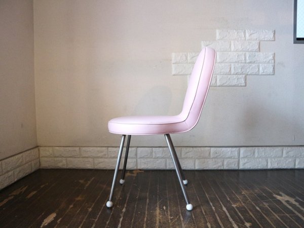 イデー IDEE ノートチェア NOTE CHAIR ダイニングチェア PVCレザー スチール 入手困難 レアアイテム 希少廃番 定価￥50,000- ピンク ◎