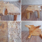 アジアンチーク 無垢材 一枚板 サイドテーブル スツール 天然木 店舗什器 ♪