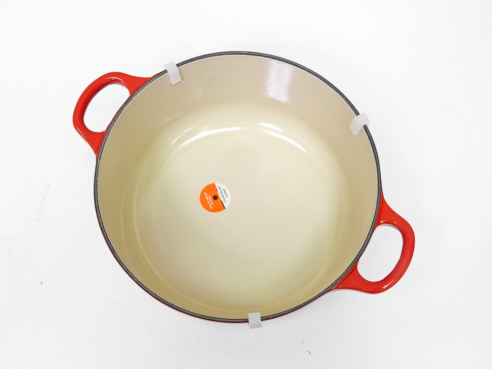 ルクルーゼ LE CREUSET シグニチャーココット・ロンド チェリーレッド Φ20cm 両手鍋 箱付 未使用品 定価￥33,000- ●