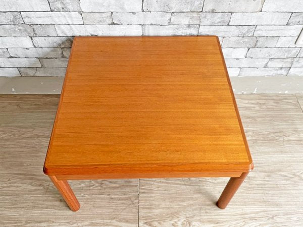 ビンテージスタイル Vintage Style サイドテーブル ローテーブル チーク材 スクエア 70cm角 レトロ ●