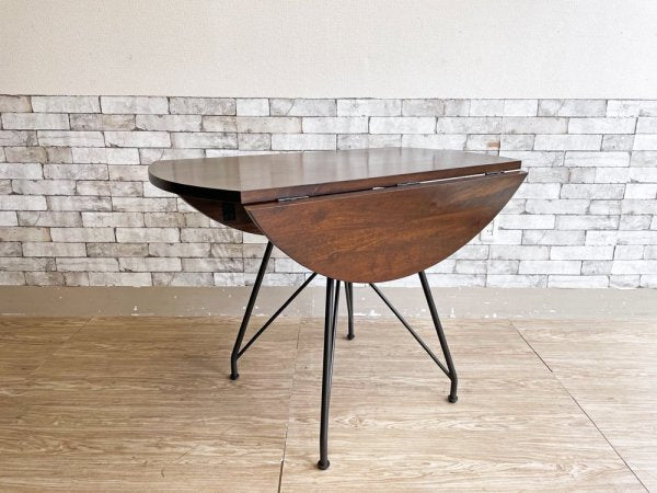 ウエストエルム West Elm バタフライダイニングテーブル Jules Drop Leaf Expandable Dining Table  ウォールナットカラー 定価約54,000円 ●