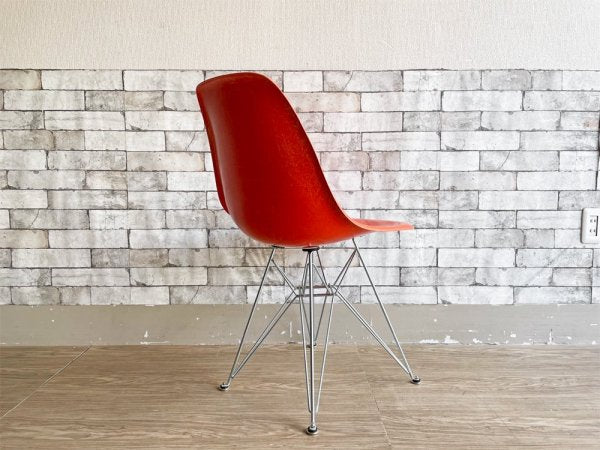 ハーマンミラー HermanMiller 現行 FRP製 サイドシェルチェア オレンジ 1stタイプ エッフェルベース DSR C&Rイームズ ミッドセンチュリー ●