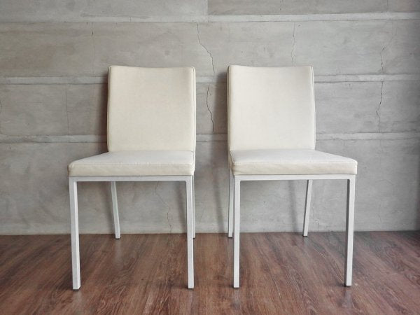 シンプルモダンスタイル Simple Modern Style ダイニングチェア 2脚セット ホワイト PVCレザー ヨーロッパ ♪