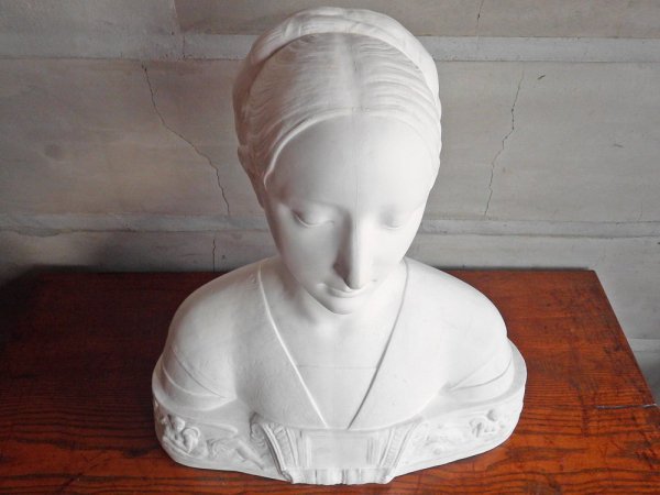 マリア・スフォルツァ 胸像 Plaster statue 石膏像 フランチェスコ・ローラナ デッサン 絵画用品 ディスプレイ オブジェ ♪