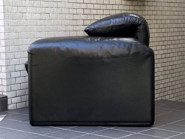 カッシーナ イクスシー Cassina ixc. 675 マラルンガ MARALUNGA 1Pソファ 本革 ブラック ヴィコ・マジストレッティ ■