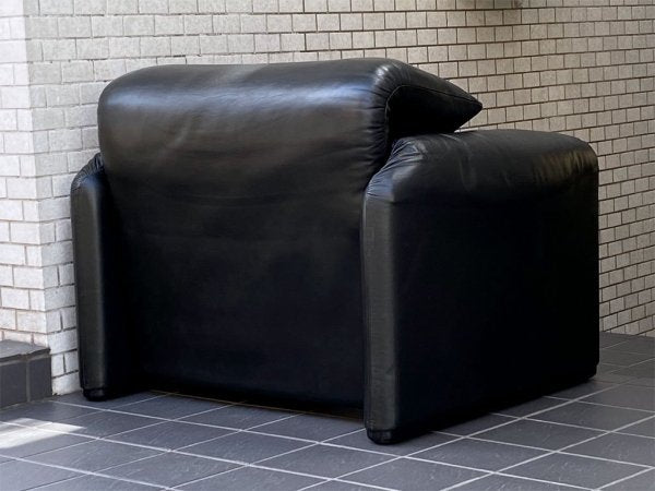 カッシーナ イクスシー Cassina ixc. 675 マラルンガ MARALUNGA 1Pソファ 本革 ブラック ヴィコ・マジストレッティ ■