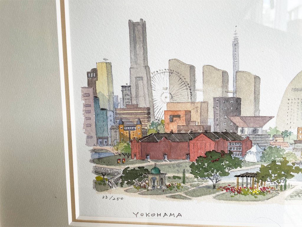 レオナルド ウェーバー  Leonard Weber 横浜 yokohama 35/250 リトグラフ ジグレー 版画 風景画 サイン有 アメリカ 海外作家 ●