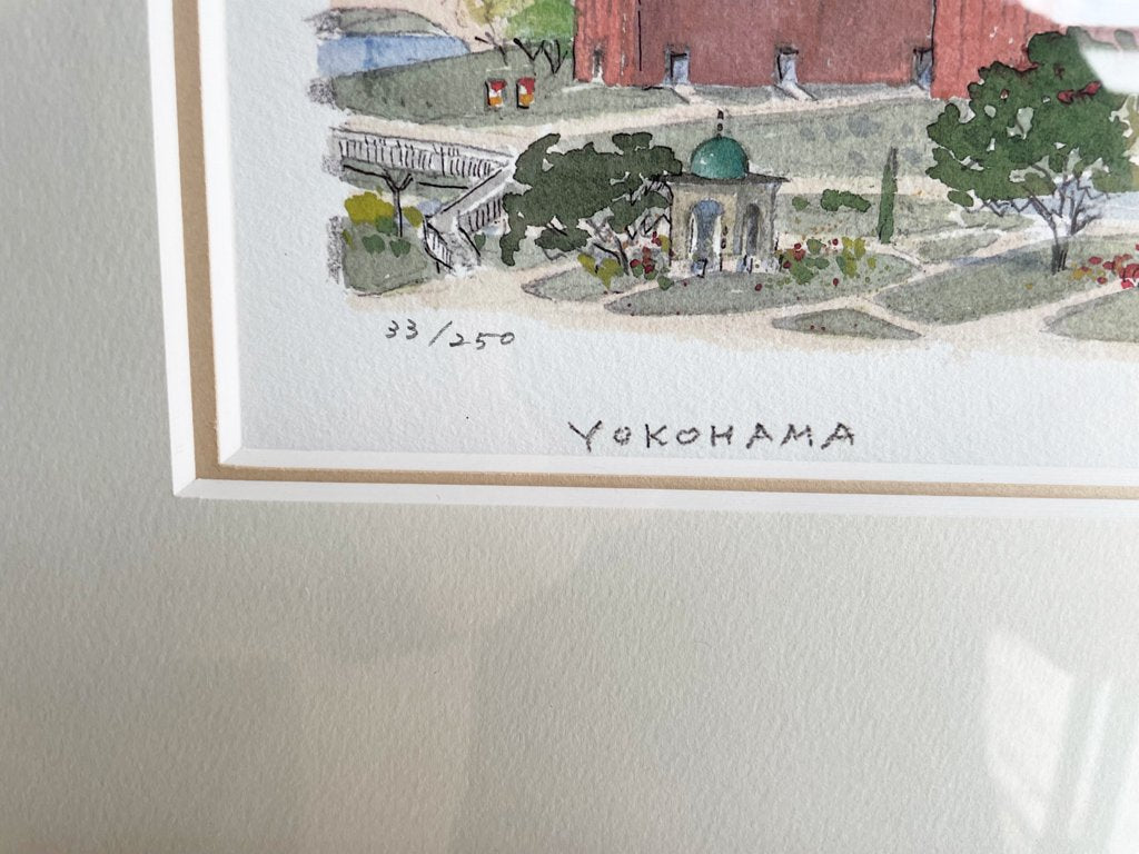 レオナルド ウェーバー  Leonard Weber 横浜 yokohama 35/250 リトグラフ ジグレー 版画 風景画 サイン有 アメリカ 海外作家 ●