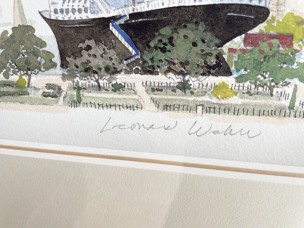 レオナルド ウェーバー  Leonard Weber 横浜 yokohama 35/250 リトグラフ ジグレー 版画 風景画 サイン有 アメリカ 海外作家 ●