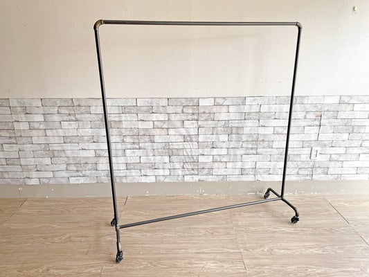 ダブルスタンダード W Standard ハンガーラック Hanger Rack HR-01BK キャスター付 ガス管 W140cm インダストリアルスタイル 定価￥22,880- ●