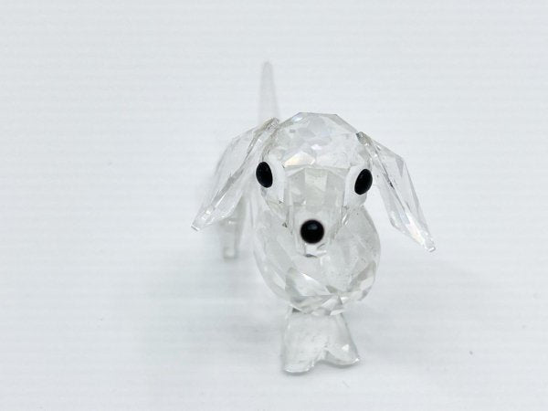 スワロフスキー SWAROVSKI ダックスフンド Dachshund 犬 クリスタルガラス オブジェ フィギュリン オーナメント インテリア ●