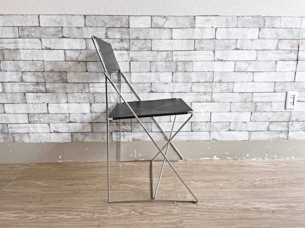 HYBODAN社 ビンテージ エックスラインチェア X-LINE Chair ダイニングチェア ニルス・J・ハウゲセン スチール パンチングメタル イタリア ●