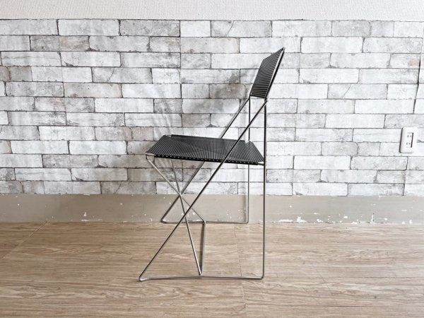 HYBODAN社 ビンテージ エックスラインチェア X-LINE Chair ダイニングチェア ニルス・J・ハウゲセン スチール パンチングメタル イタリア ●