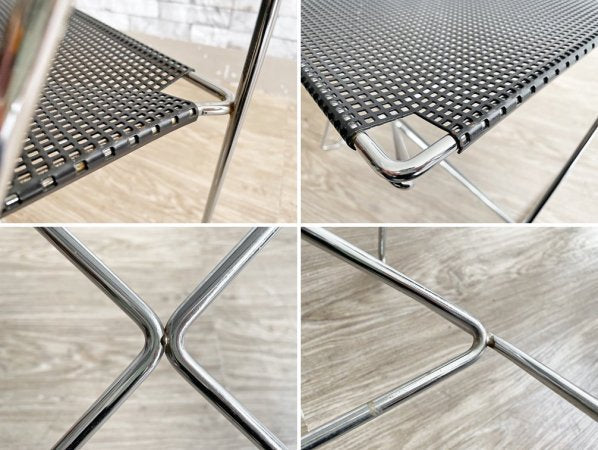 HYBODAN社 ビンテージ エックスラインチェア X-LINE Chair ダイニングチェア ニルス・J・ハウゲセン スチール パンチングメタル イタリア ●