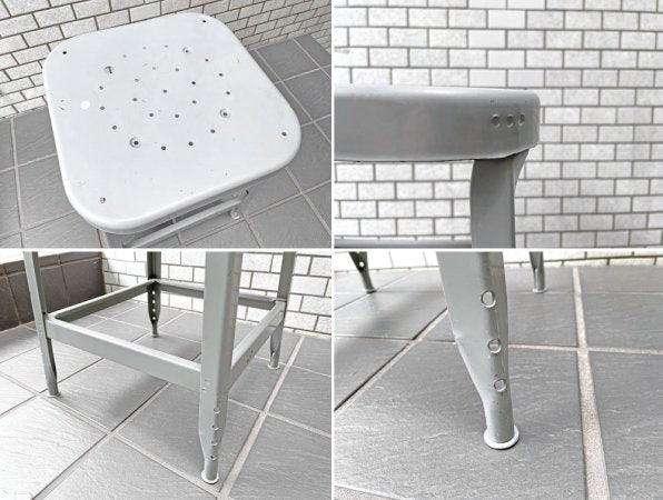 リオン LYON ファクトリースツール FACTORY STOOL グレー Sサイズ P.F.S取扱 インダストリアル ガレージ ■