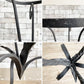 クラシカルスタイル ガラストップ ラウンドテーブル サイドテーブル 花台 鋳造 ロートアイアン アンティーク調 ●