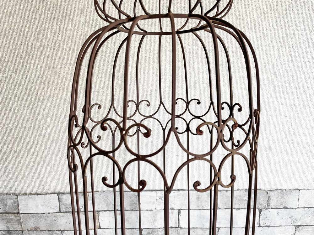 クラシカルスタイル ロートアイアン バードケージ 鳥かご オブジェ アンティーク調 店舗什器 ●