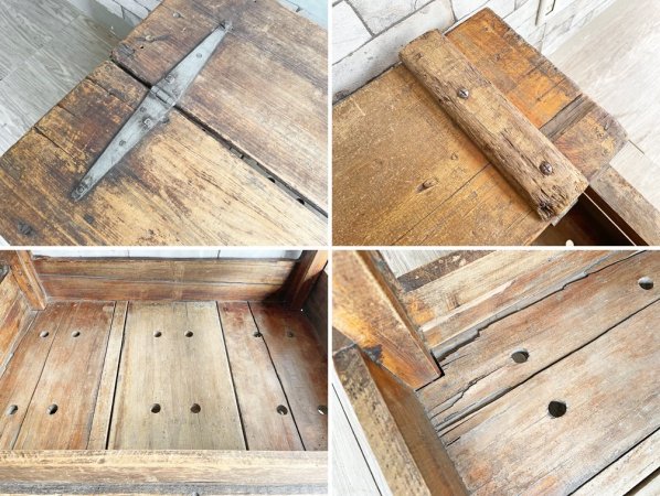 フランスビンテージ トローリーテーブル ローテーブル ワゴン ファクトリーテーブル 古材 インダストリアル 工業系 1920年代 ●