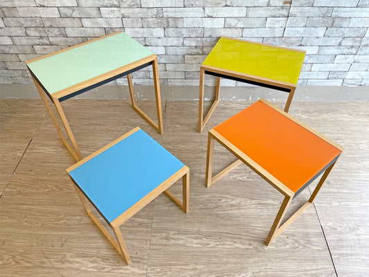 ジョセフ・アルバース Josef Albers ネスティングテーブル Nesting Tables ガラストップ ネストテーブル MoMAデザインストア取り扱い バウハウス 定価\282,480- ●