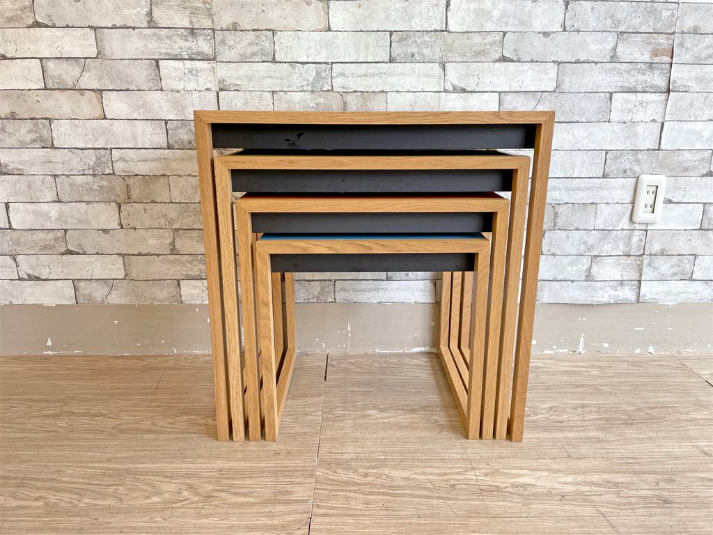 ジョセフ・アルバース Josef Albers ネスティングテーブル Nesting Tables ガラストップ ネストテーブル MoMAデザインストア取り扱い バウハウス 定価\282,480- ●