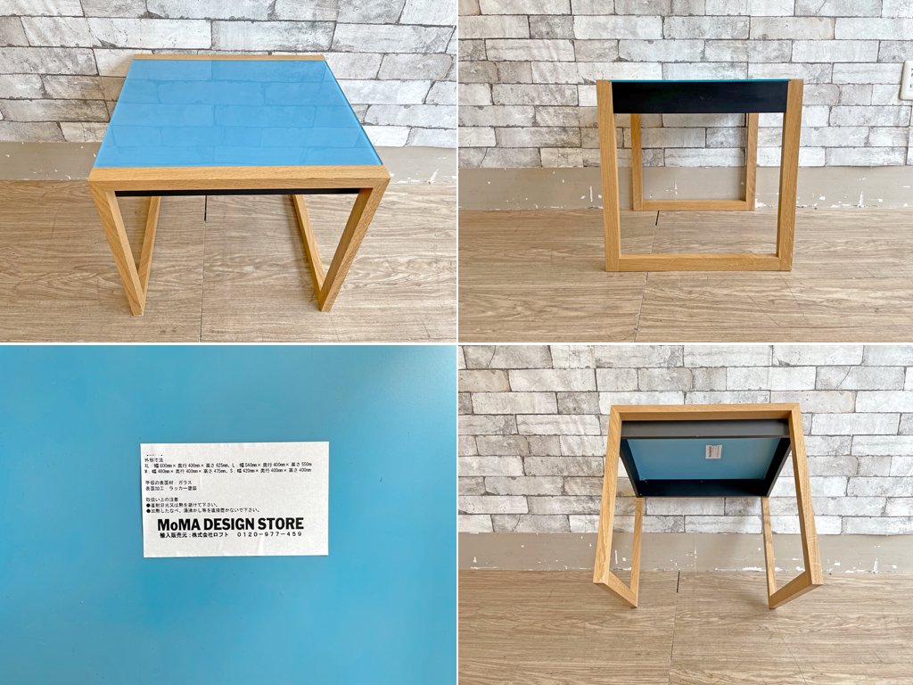 ジョセフ・アルバース Josef Albers ネスティングテーブル Nesting Tables ガラストップ ネストテーブル MoMAデザインストア取り扱い バウハウス 定価\282,480- ●