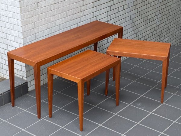 ハスレヴ HASLEV ネストテーブル センターテーブル Nesting tables チーク材  セヴェリン・ハンセン Severin Hansen デンマーク 北欧家具 60's ■