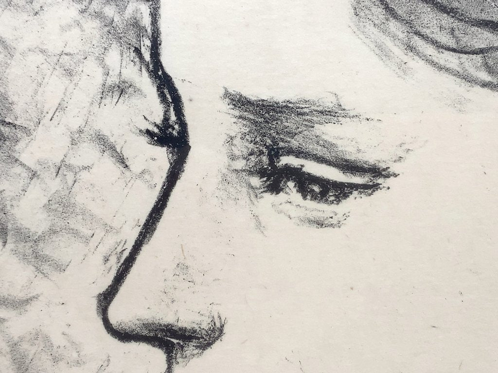 舟越 保武 若い女B リトグラフ 版画 額装品 158/170 彫刻家 ●