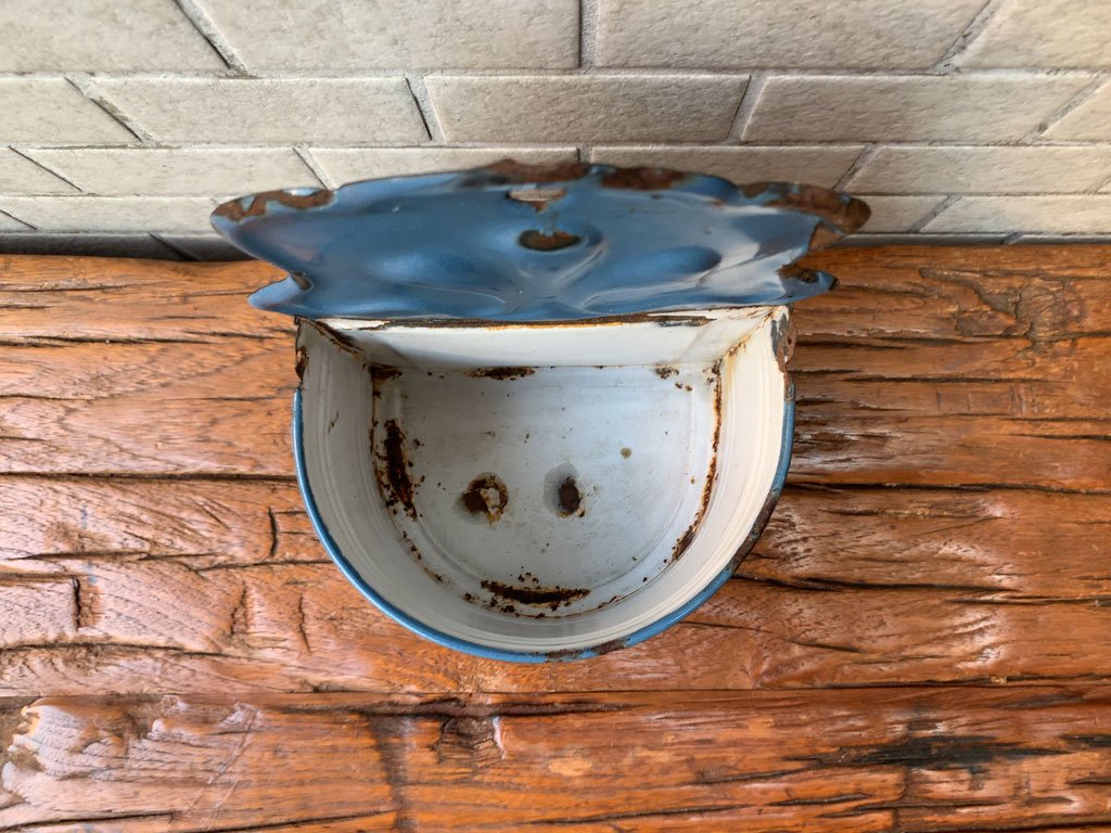 UKアンティーク UK Antique ホーロー製ウォールラック ソルト Enamel wall salt rack 壁掛け ブロカント 古道具 インテリア ■