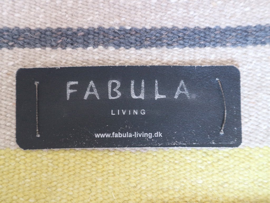 ファビュラリビング fabula living ラグ 絨毯 poppy yellow beige 140×200cm ウール ボーダー柄 Lisbet Friis 北欧 デンマーク ◎