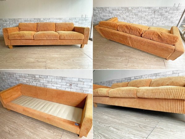 アクメファニチャー ACME Furniture ジェティ フェザー ソファ JETTY feather SOFA 3P コーデュロイ マスタード 定価\317,900- ●