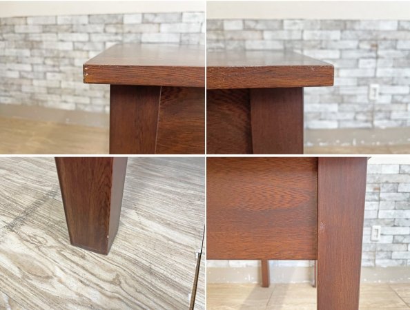 ビンテージスタイル Vintage Style オーク材 引出し付きデスク ダークブラウン アジアンスタイル W110cm ●