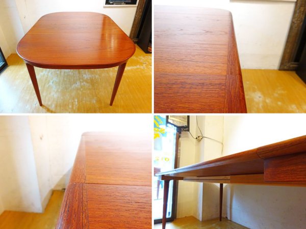 北欧ビンテージ Scandinavian Vintage チーク材 エクステンションダイニングテーブル EXT天板2枚 最大215ｃｍ 北欧家具 ★