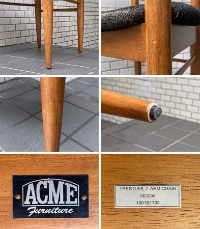 アクメファニチャー ACME Furniture トラッセル アームチェア TRESTLES ARM CHAIR ウォールナット 60'sレトロモダン ■