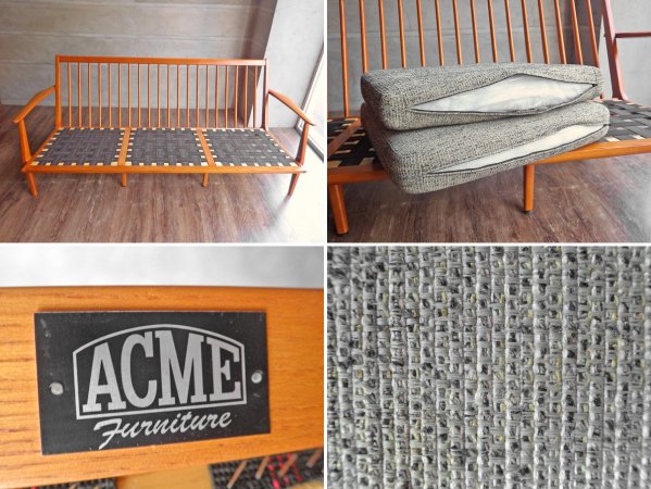 アクメ ファニチャー ACME Furniture デルマー 3人掛けソファ DELMAR SOFA 3-Seater ファブリック ライトグレー 廃番 ♪