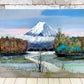 荒船 利雄 忍野の富士 油彩画 額装品 油絵 F6号 洋画家 ●