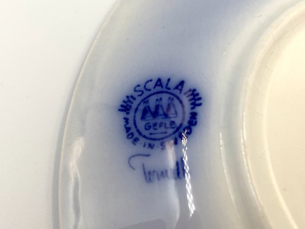 ゲフレ Gefle Scala プレート 19cm ブルー スウェーデン ビンテージ 北欧食器 希少 A ◎
