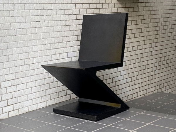 ジグザクチェア ZIG ZAG CHAIR ヘーリット・トーマス・リートフェルト Gerrit Thomas Rietveld ブラック リプロダクト ■