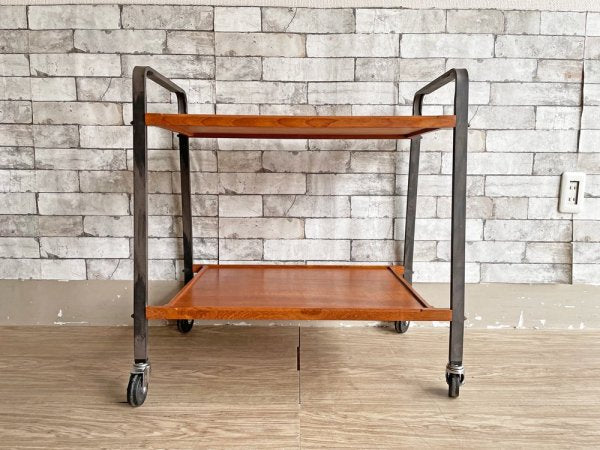 トラックファニチャー TRUCK FURNITURE サービングカート SERVING CART チーク材 キャスターワゴン 廃番 ●