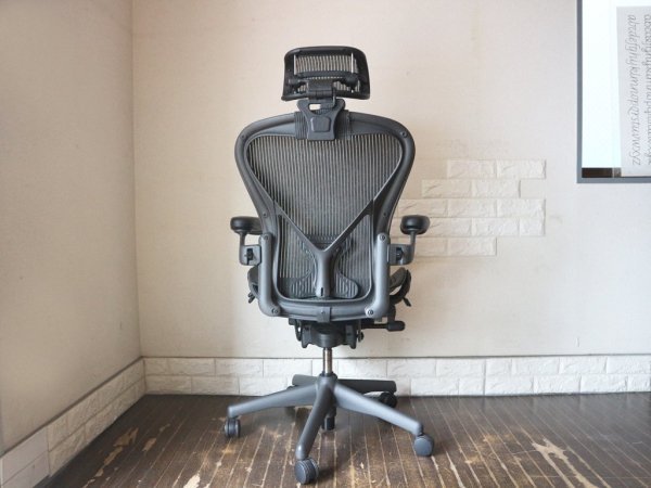 ハーマンミラー Herman Miller アーロンチェア Aeron Chair Bサイズ ポスチャーフィット フル装備 ヘッドレスト付き デスクチェア  オフィス ◎