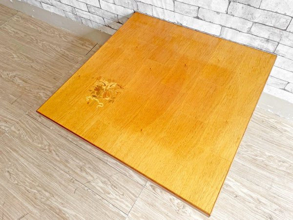 モダンスタイル Modern Style 象嵌 ローテーブル センターテーブル スクエア 80×80cm インレイ 植物 ボタニカル  ●