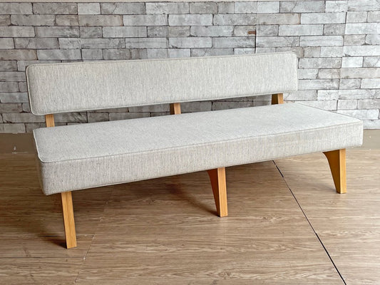 イデー IDEE ソリッドベンチ SOLID BENCH 3シーターソファ 長椅子 グレー系ファブリック アッシュ材フレーム W150cm 受注生産 定価￥185,900～ ●