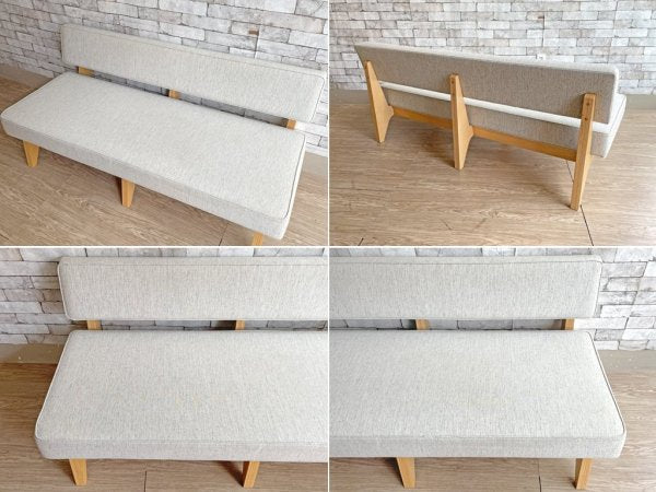 イデー IDEE ソリッドベンチ SOLID BENCH 3シーターソファ 長椅子 グレー系ファブリック アッシュ材フレーム W150cm 受注生産 定価￥185,900～ ●