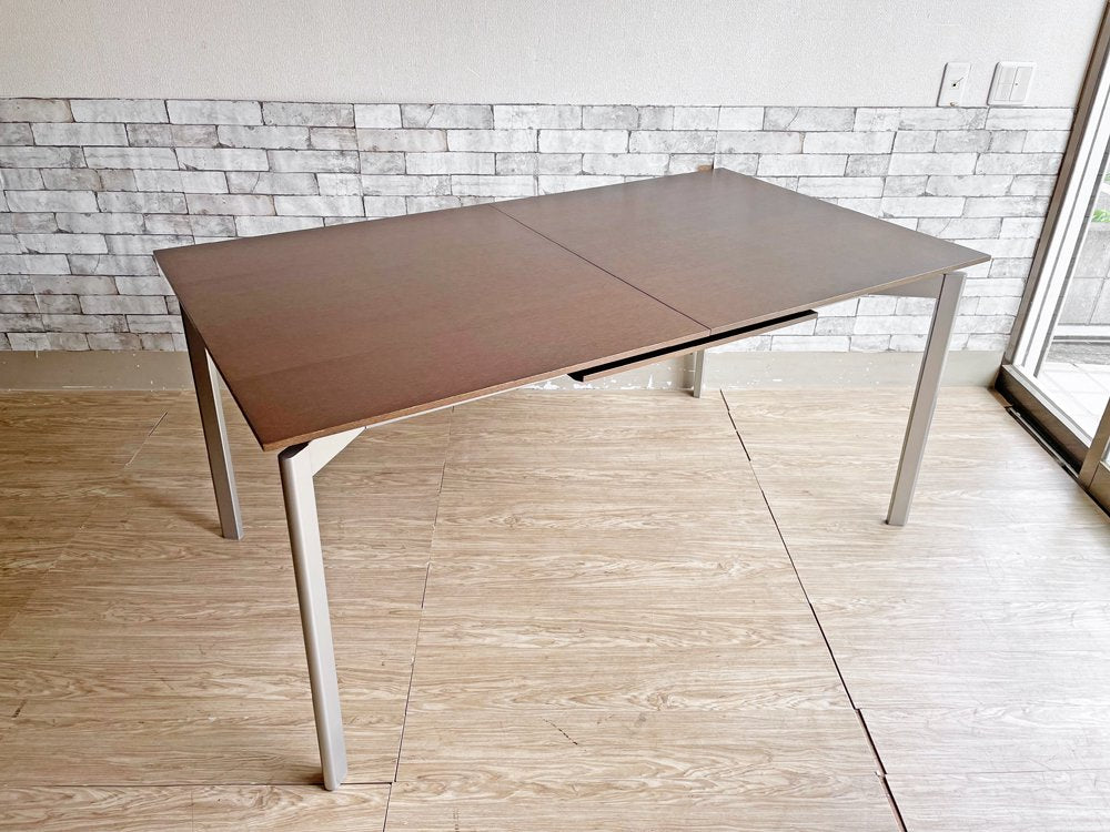 カリガリス calligaris エクステンションテーブル 伸長式 EX ダイニングテーブル W160-205cm ウォールナットカラー × スチール脚 イタリア モダン ●