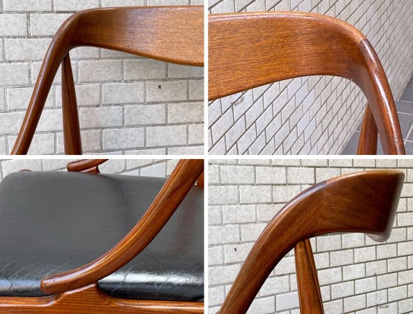 ウルドゥム モーベルファブリック Uldum Mobelfabrik チーク材 ダイニングチェア ヨハネス・アンダーセン Johannes Andersen デンマーク ビンテージ 60's ■
